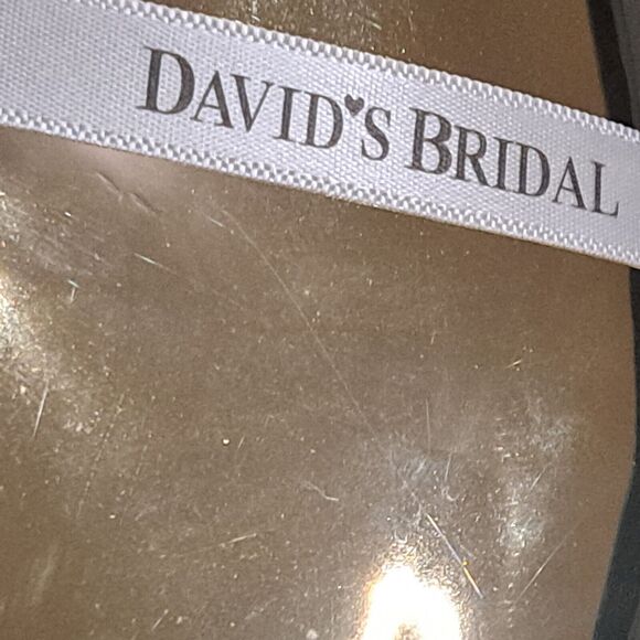 DAVID'S BRIDAL Pink Mesh Grecian Inspired Draped Formal Dress Gown SZ: 8 - Picture 5 of 16